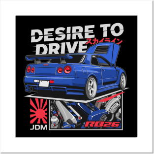 Skyline GTR R34 Posters and Art